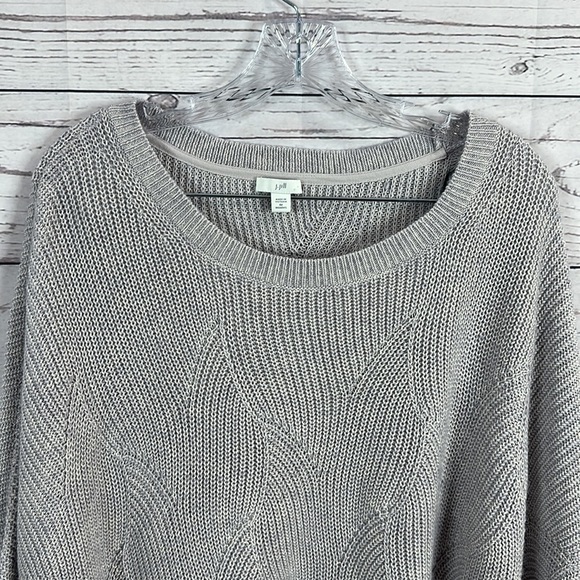 J Jill Womens Sweater Plus Size 4X Blue Gray 3/4 Sleeve knit pop over round neck - Picture 2 of 11